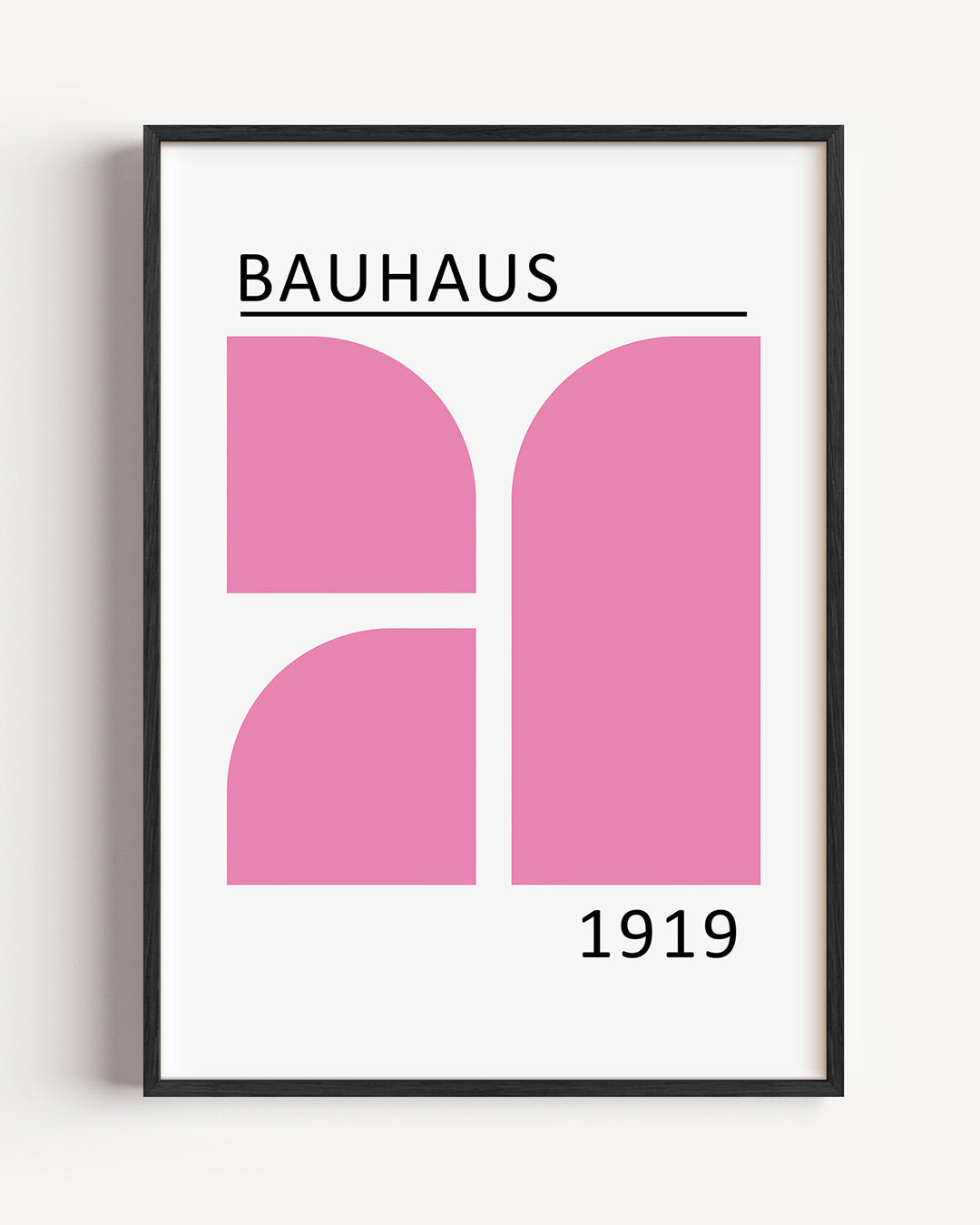 Roze vlakverdeling – staande Bauhaus poster als wanddecoratie