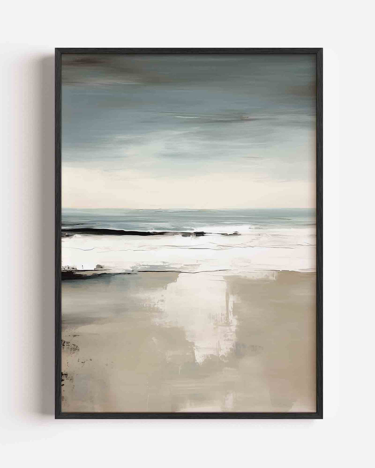 Strand en zee – kleurrijke abstracte portret poster als wanddecoratie