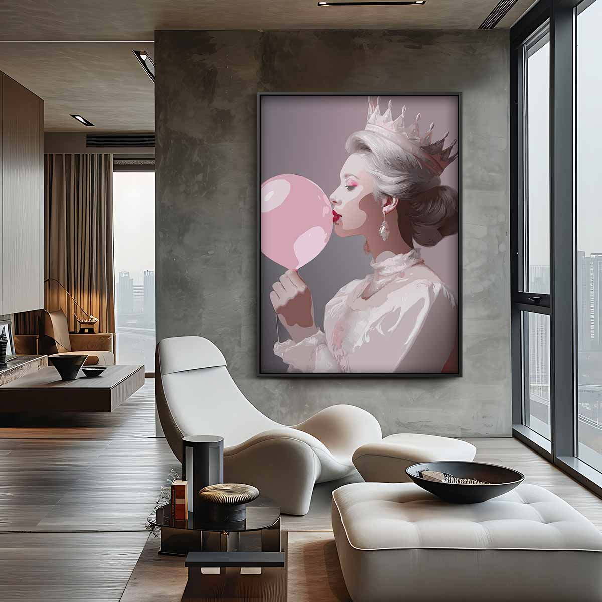 Koninklijke Bubbels – staande wandkunst voor woonkamer of interieur