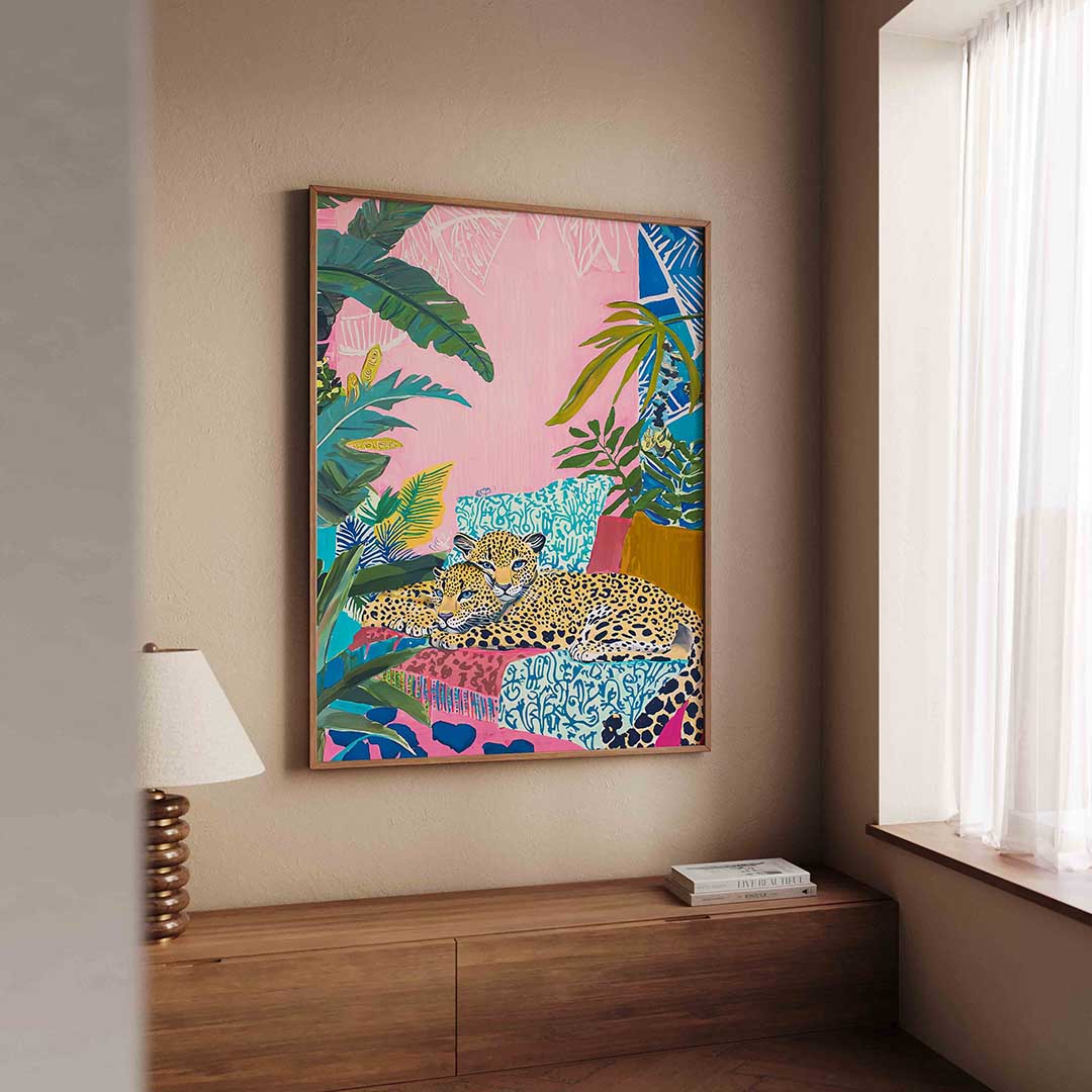 Luipaarden in tropische omgeving – tropische wandkunst als portret poster