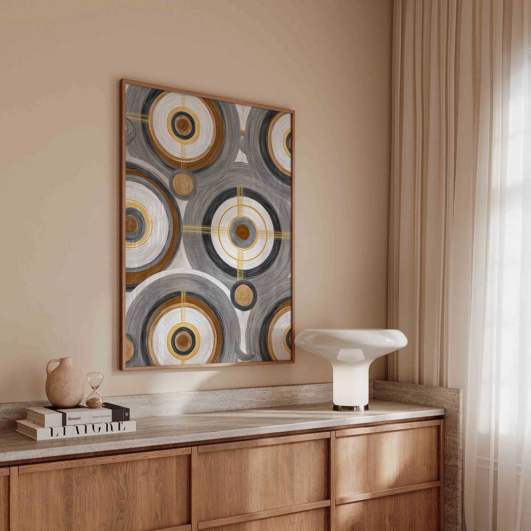 Cirkelpatroon – abstracte poster in staand formaat