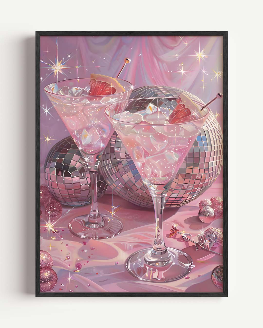 Sprankelende Glamour Cocktailposter – Popart en Streetart portret poster als wanddecoratie
