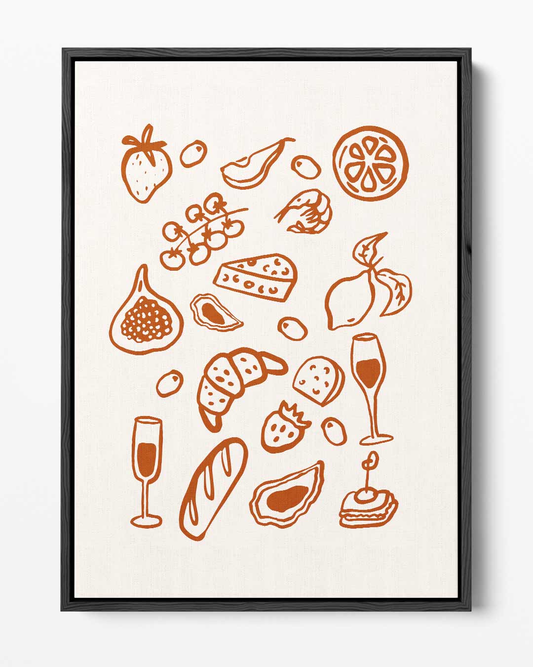 Eten & Drinken Illustratie – portret kunstwerk als wanddecoratie