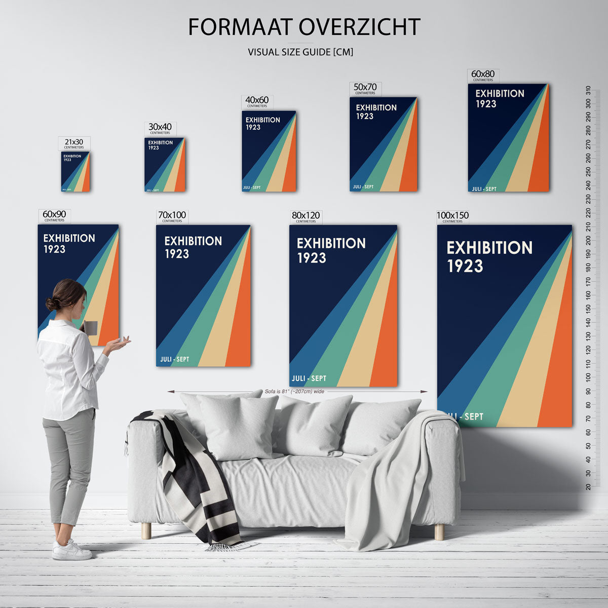 Kleurvlakken en lijnen – geometrische poster in Bauhaus-stijl van WallArtistic