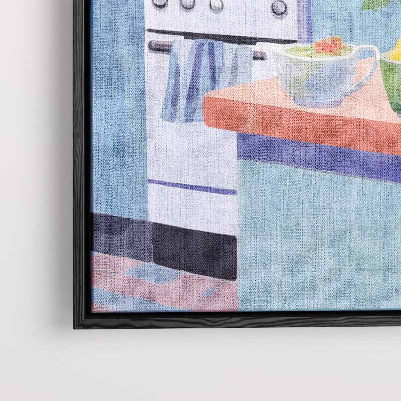 Kleurrijke Keukenidylle – modern portret kunstwerk van WallArtistic