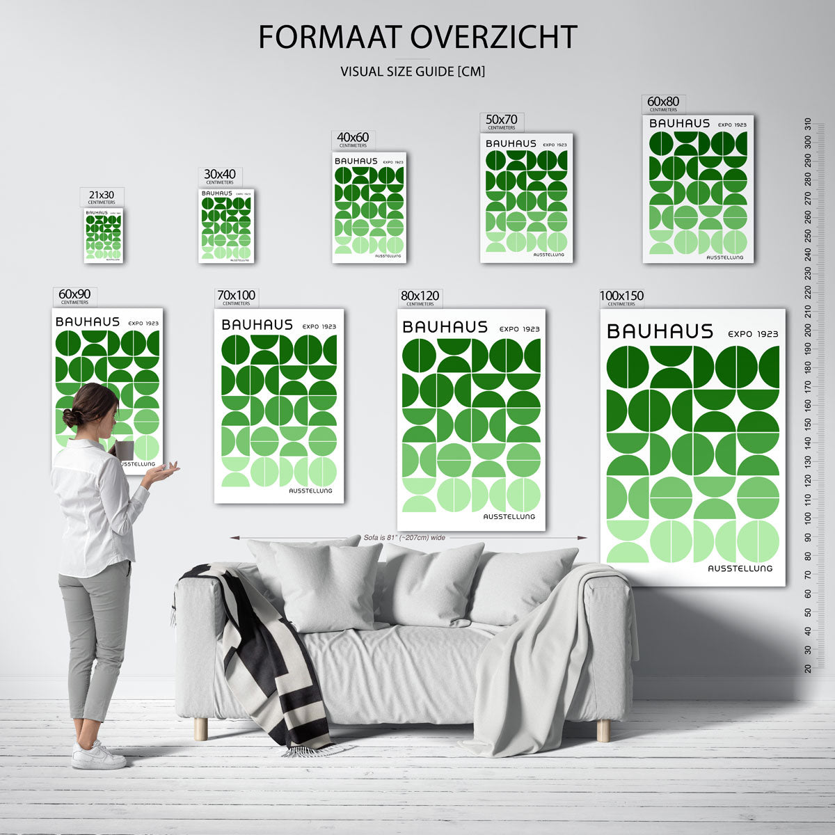 Vormritme en kleur – geometrische poster in Bauhaus-stijl van WallArtistic