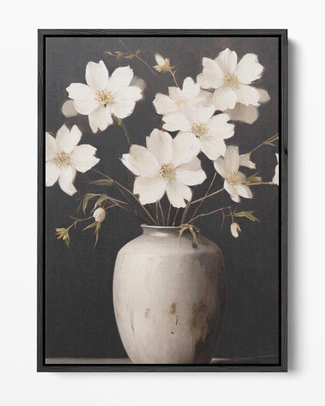 Bloemen in een Witte Vaas – portret kunstwerk als wanddecoratie