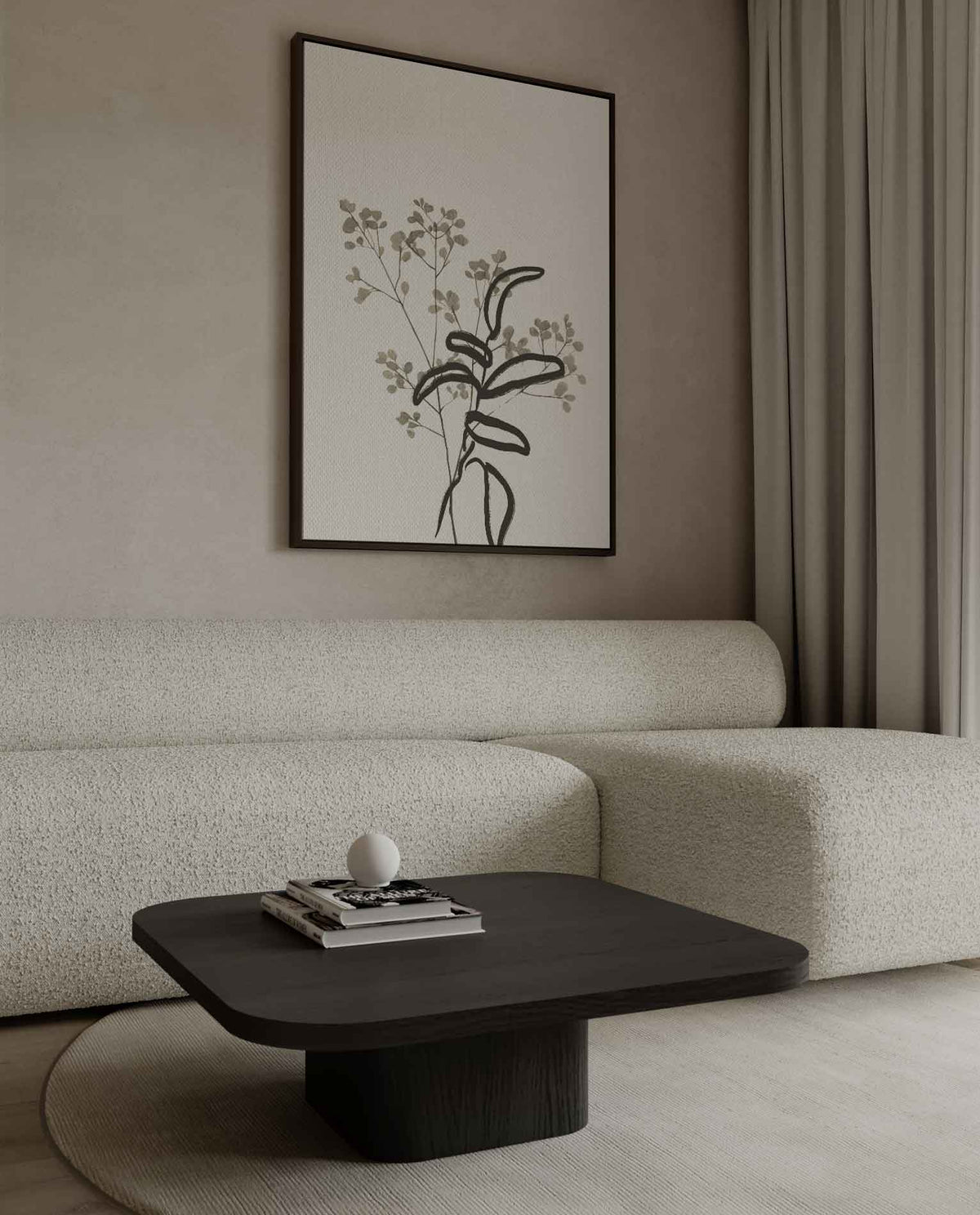 Minimalistische Botanische Illustratie – canvas kunstwerk als wanddecoratie