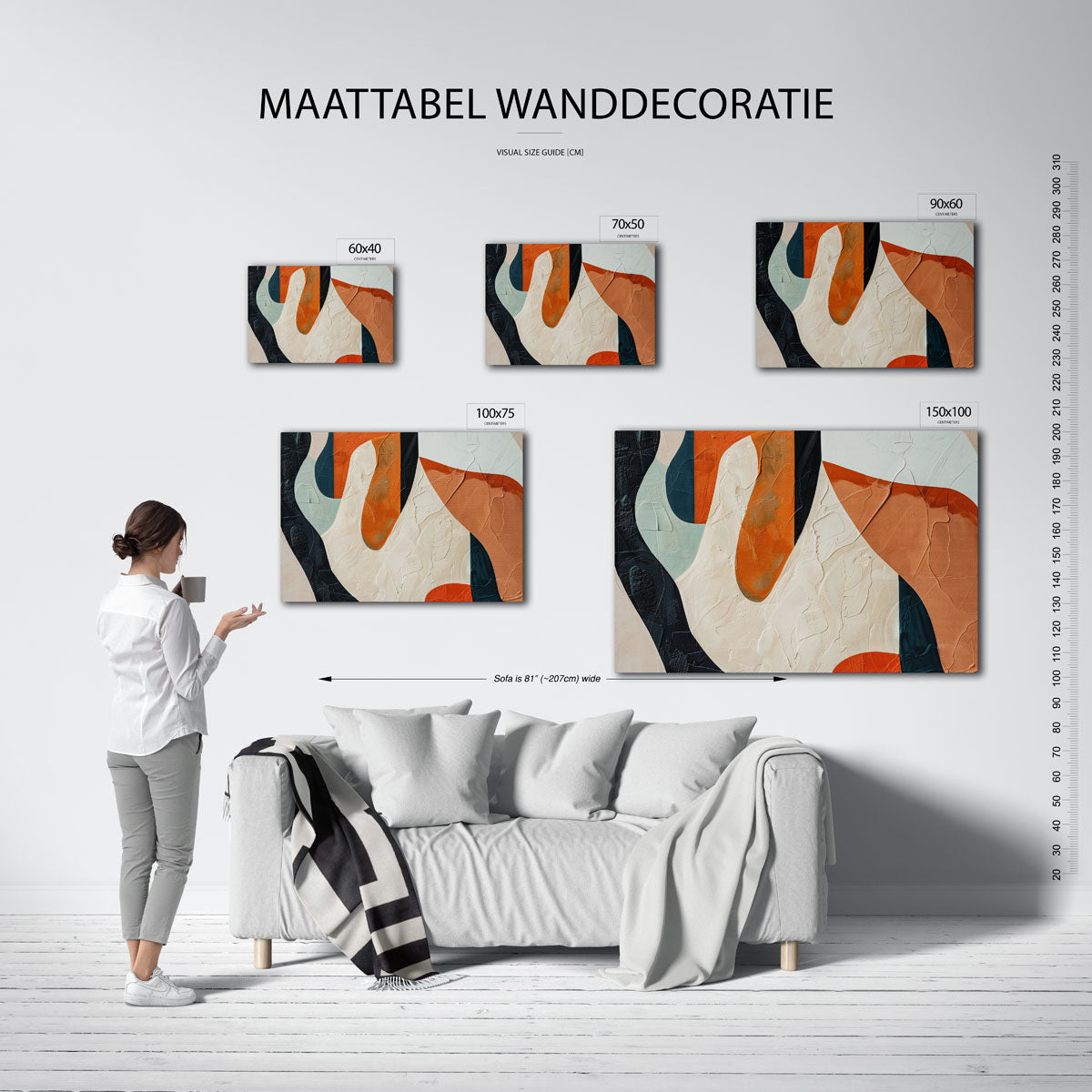 Organische vormen compositie – Editie 2 – moderne liggende wandkunst