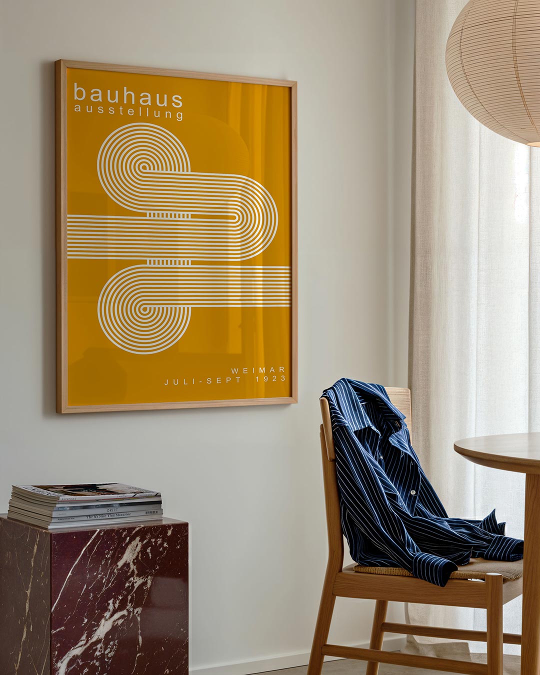 Lijnen en kleurvlakken – geometrische poster in Bauhaus-stijl van WallArtistic