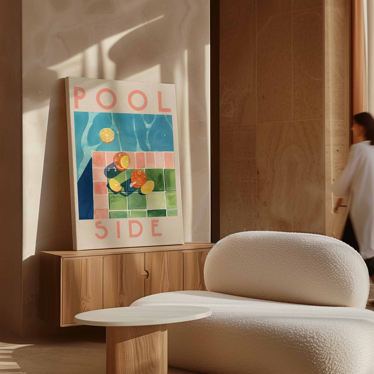 Poolside Dream – staand kunstwerk voor modern interieur