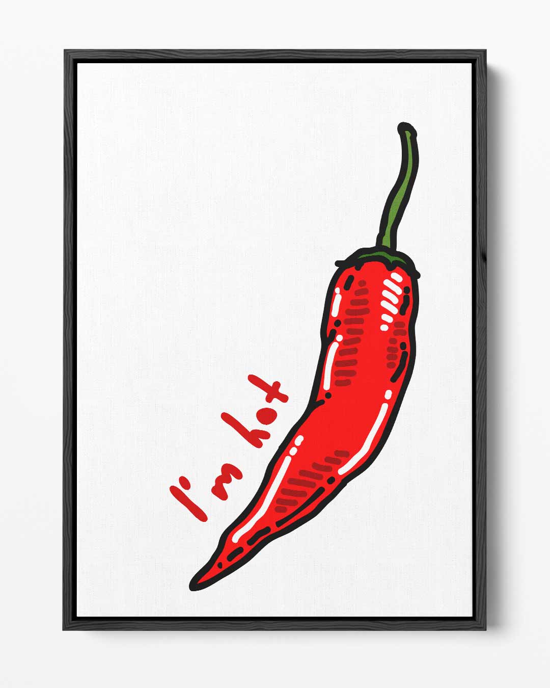 Prachtige Rode Chili Illustratie – portret kunstwerk als wanddecoratie