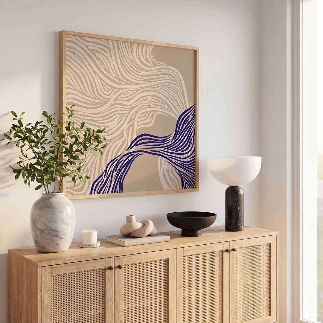 Lijnenpatroon – abstracte wandkunst als vierkante poster