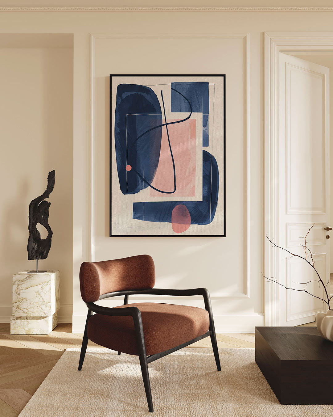 Geometrische vormen compositie – staand wanddecoratie kunstwerk
