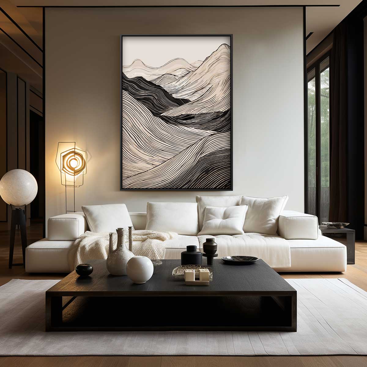 Zachte Lijnen Landschap – modern portret kunstwerk van WallArtistic