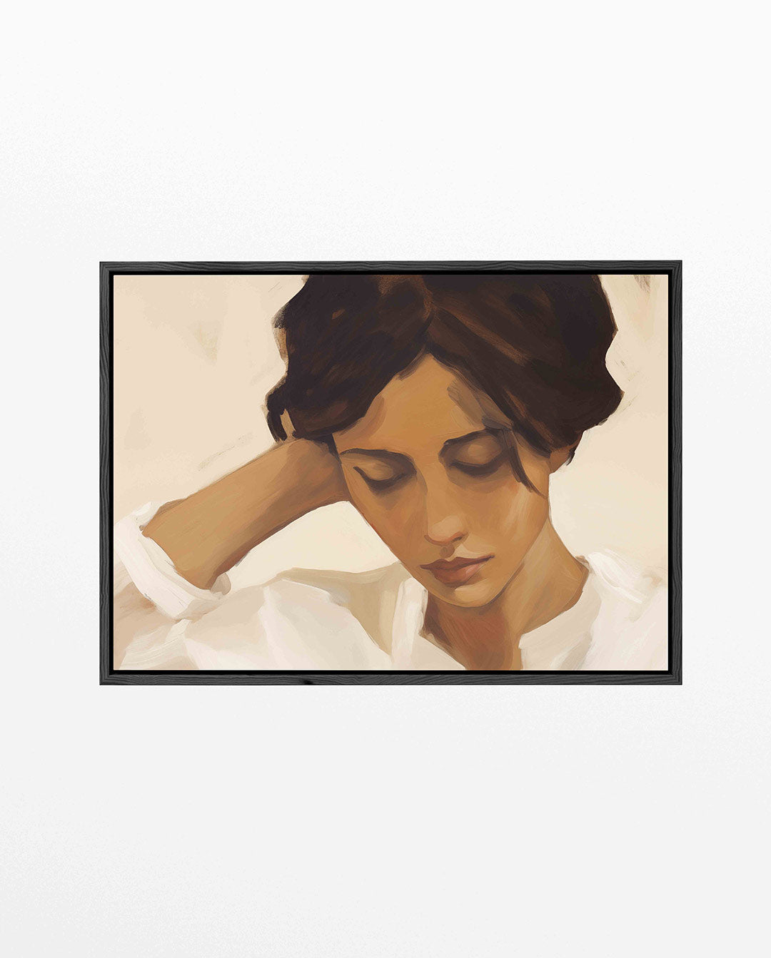 Rustige portretstudie – liggend portret kunstwerk