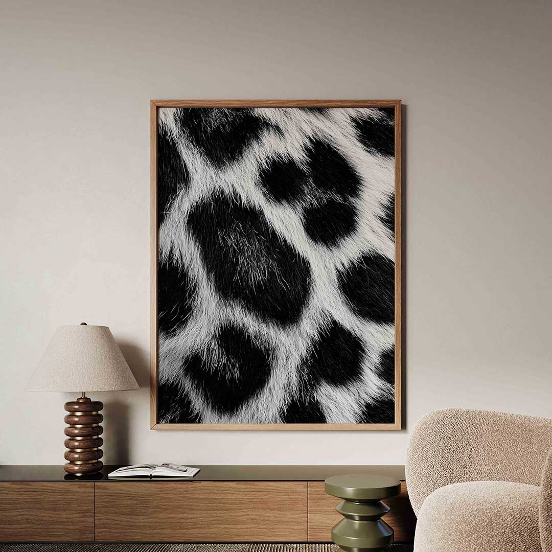 Zwart witte vacht – safari poster in staand formaat