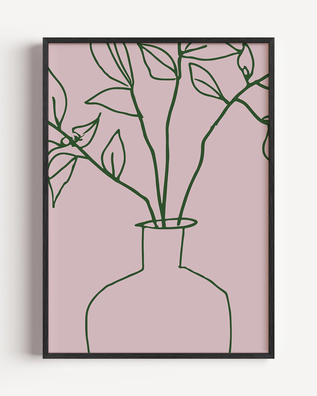 Minimalistische Bloemenvaas – keuken portret poster als wanddecoratie