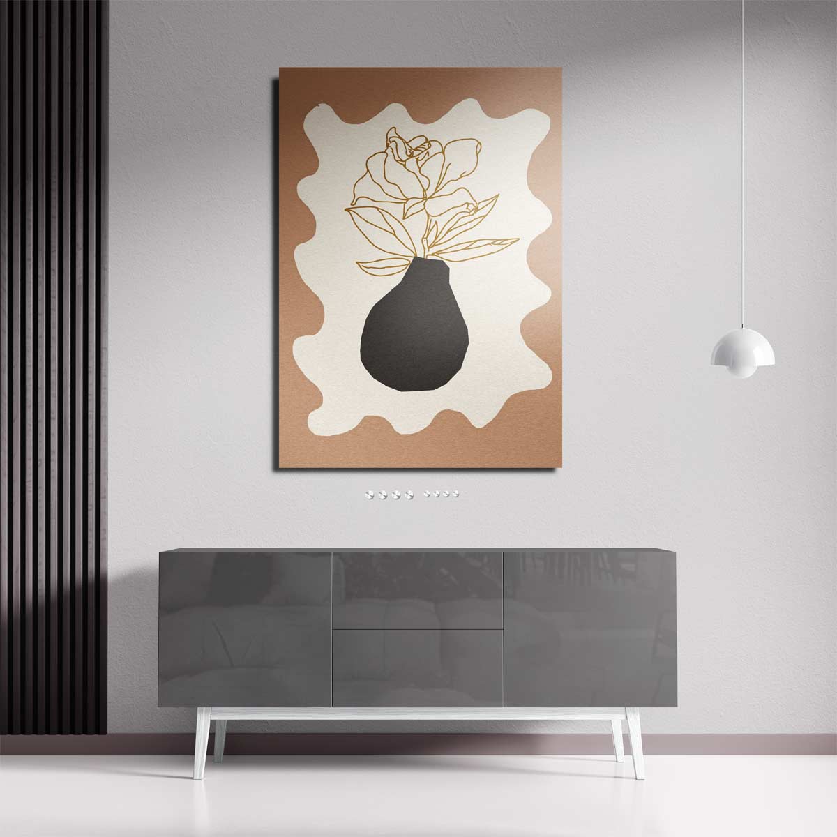 Moderne Bloem – dibond wanddecoratie in staand formaat