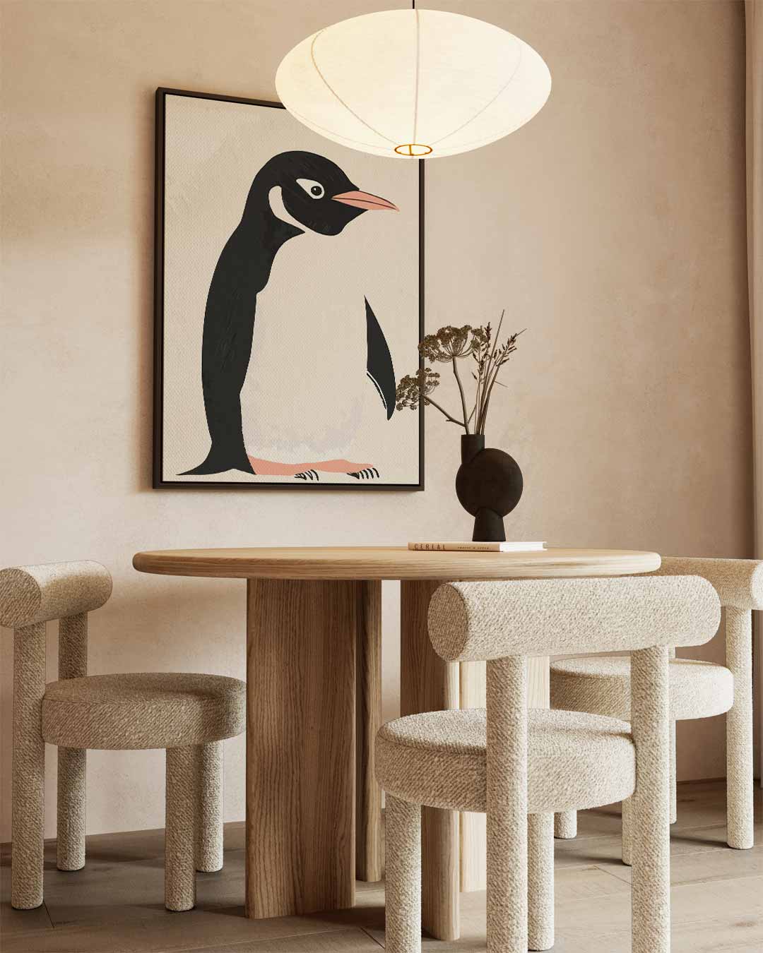 Eigentijdse Pinguïn Illustratie – staand kunstwerk voor modern interieur