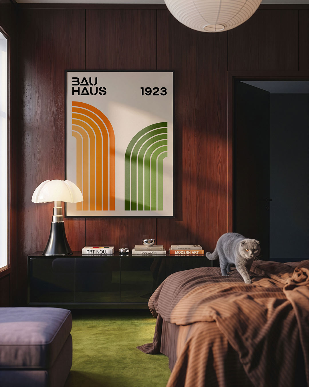 Kleurvlakken en lijnen – geometrische Bauhaus poster in staand formaat