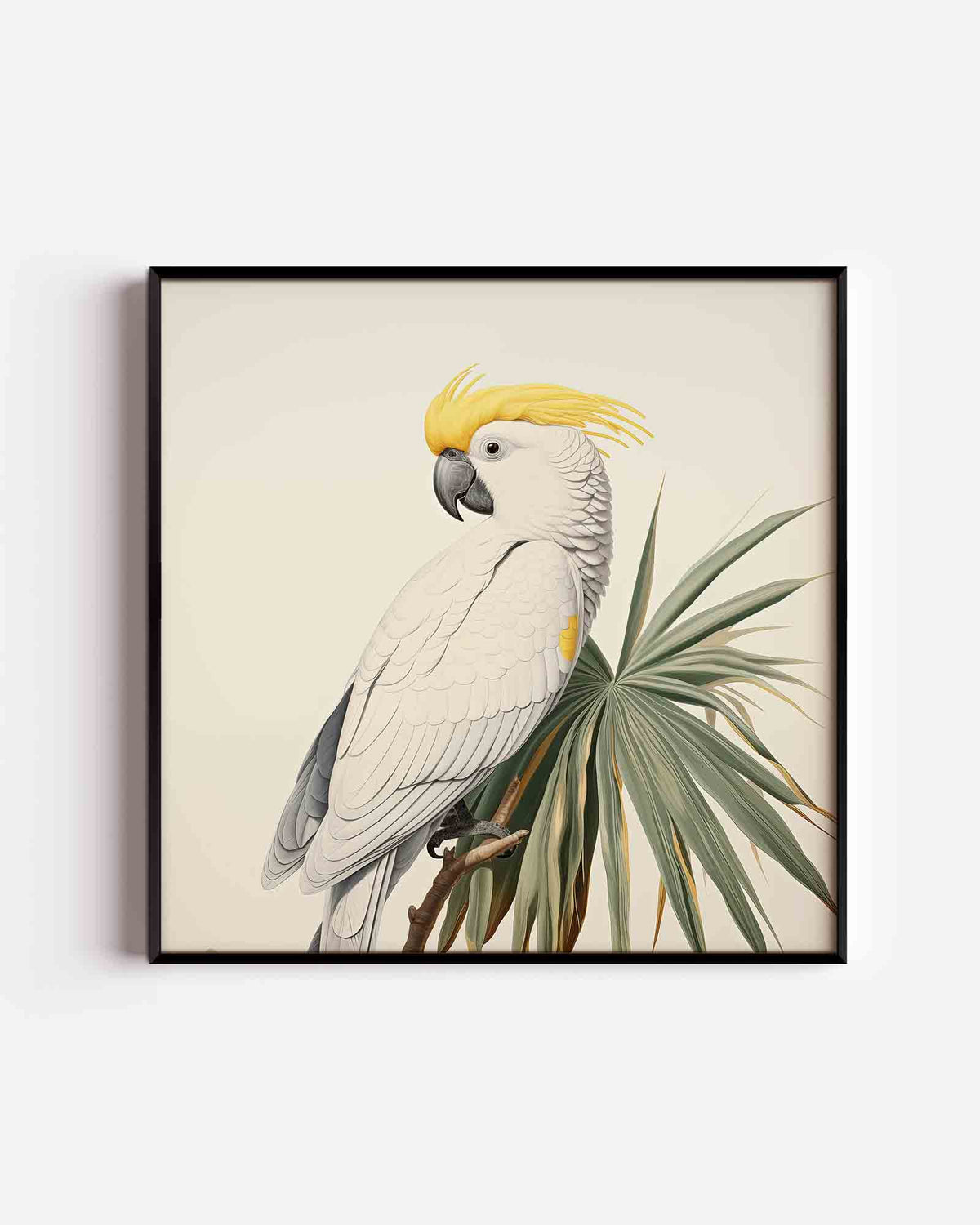 Witte kaketoe – jungle vierkante poster als wanddecoratie