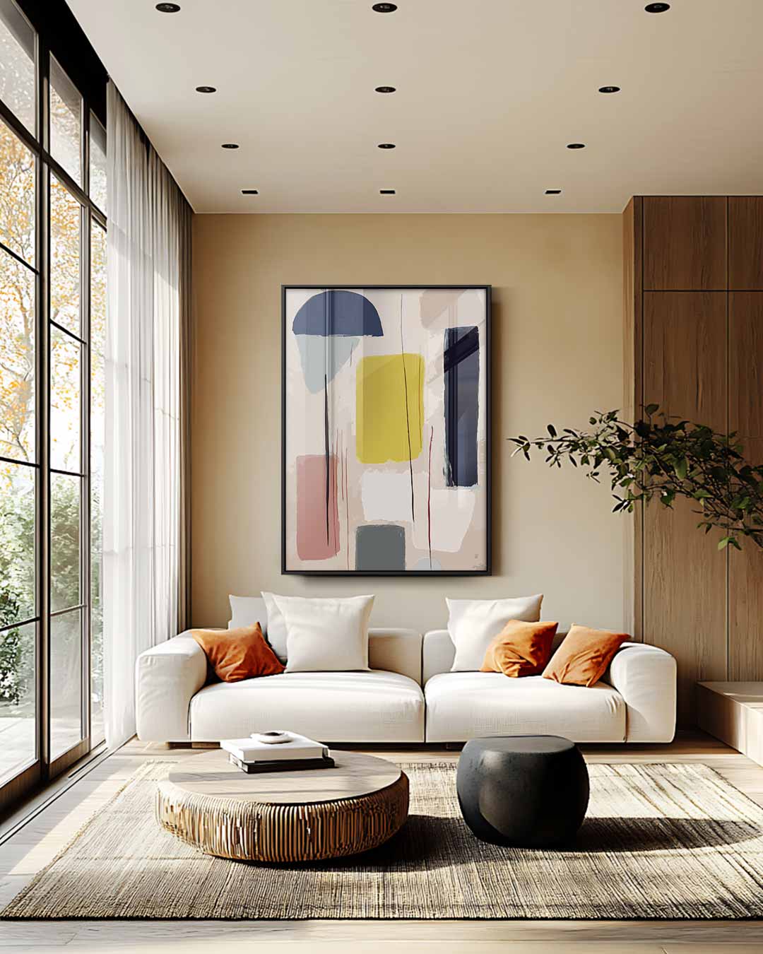 Vrolijke Kleurenmix Schilderij – staande wandkunst voor woonkamer of interieur