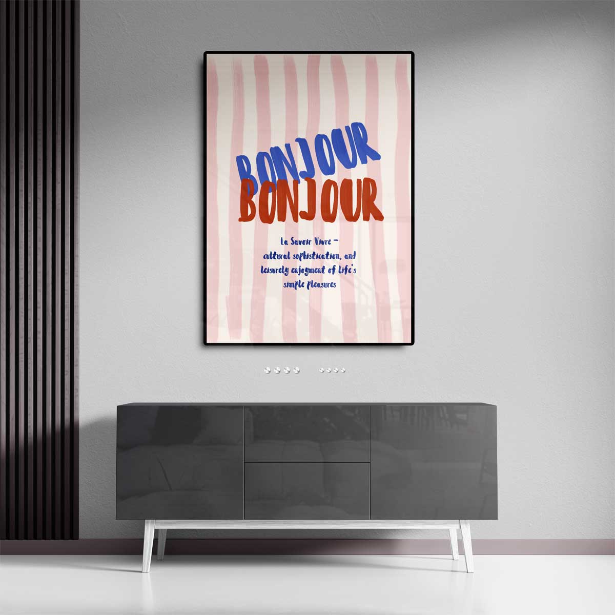 Bonjour Bonheur – staande wandkunst voor woonkamer of interieur