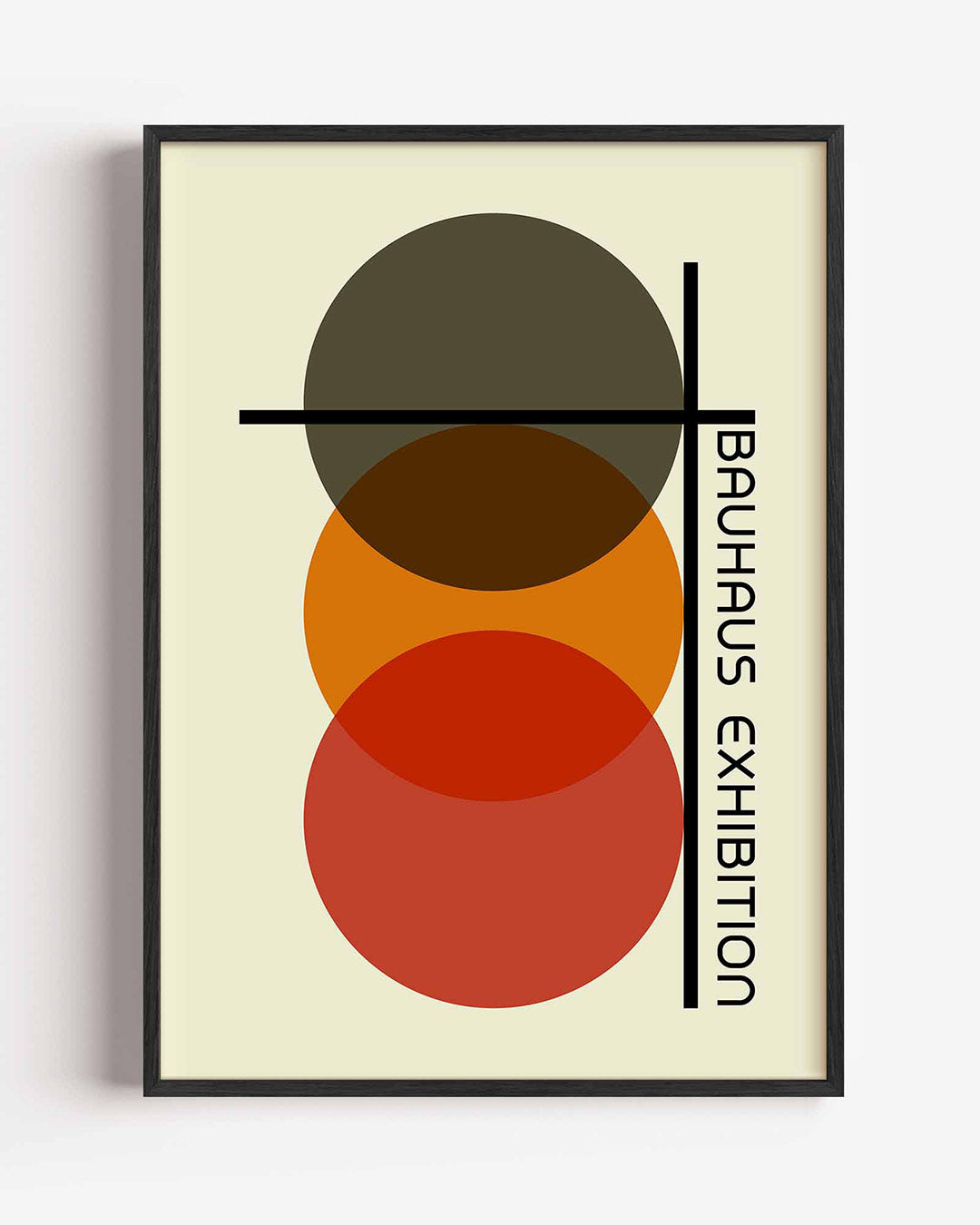 Cirkel en lijnenspel – staande Bauhaus poster als wanddecoratie