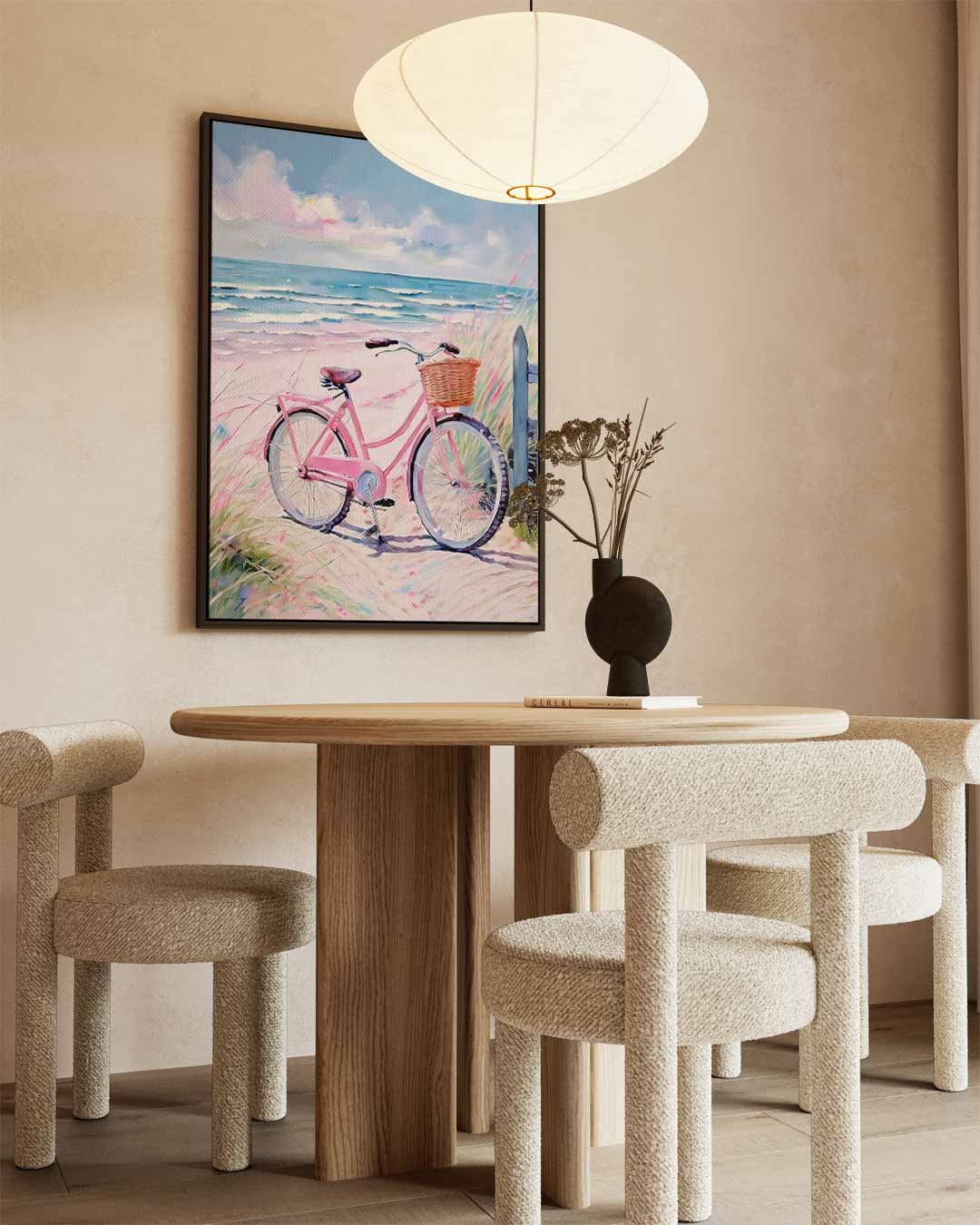 Nostalgische Strandfiets – dibond wanddecoratie in staand formaat