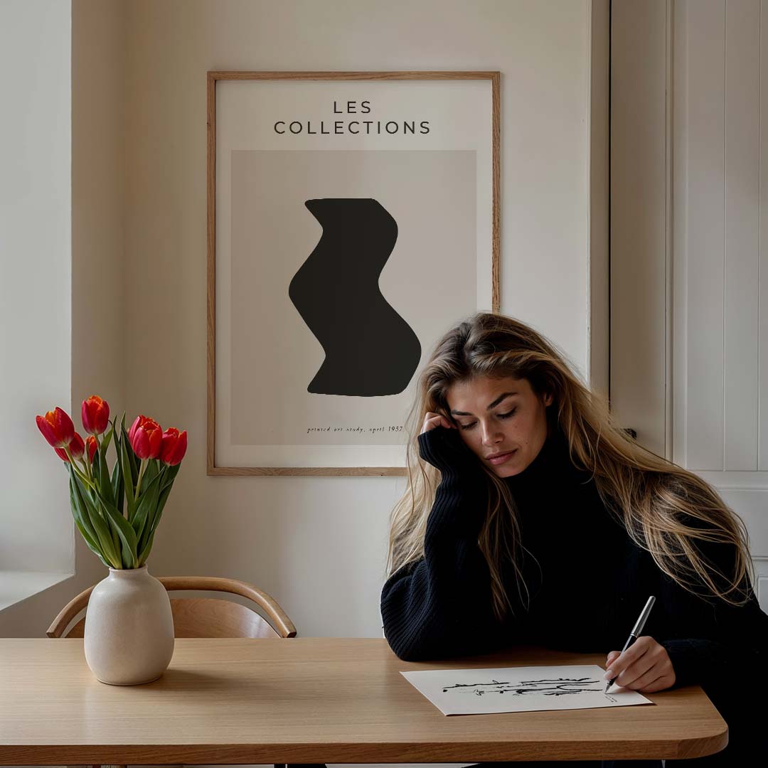 Stijlvolle Abstracte Vorm – staande muurposter voor een modern interieur