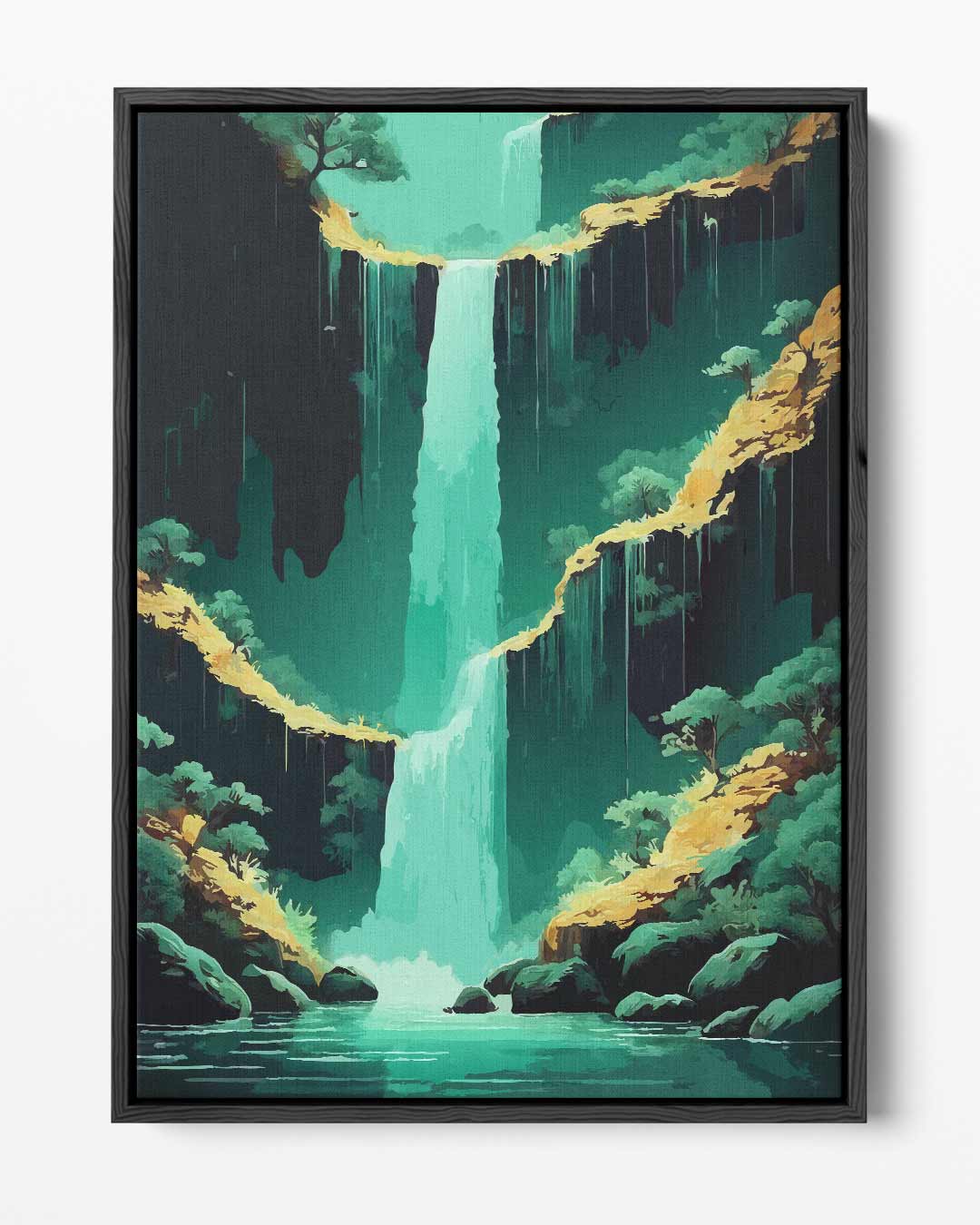 Waterval in een Tropisch Paradijs – portret kunstwerk als wanddecoratie