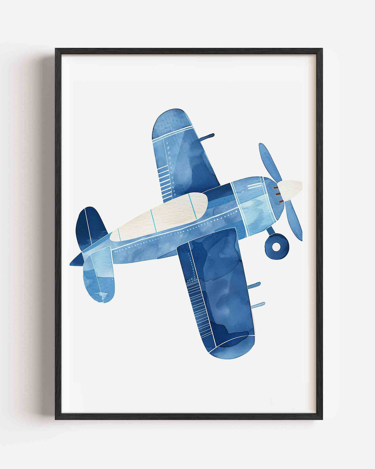Vliegtuig in blauw – kids portret poster als wanddecoratie