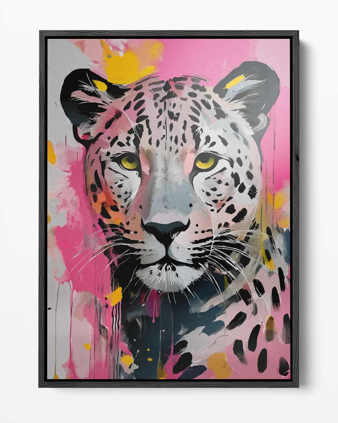 Kleurrijke Luipaard Expressie – portret kunstwerk als wanddecoratie