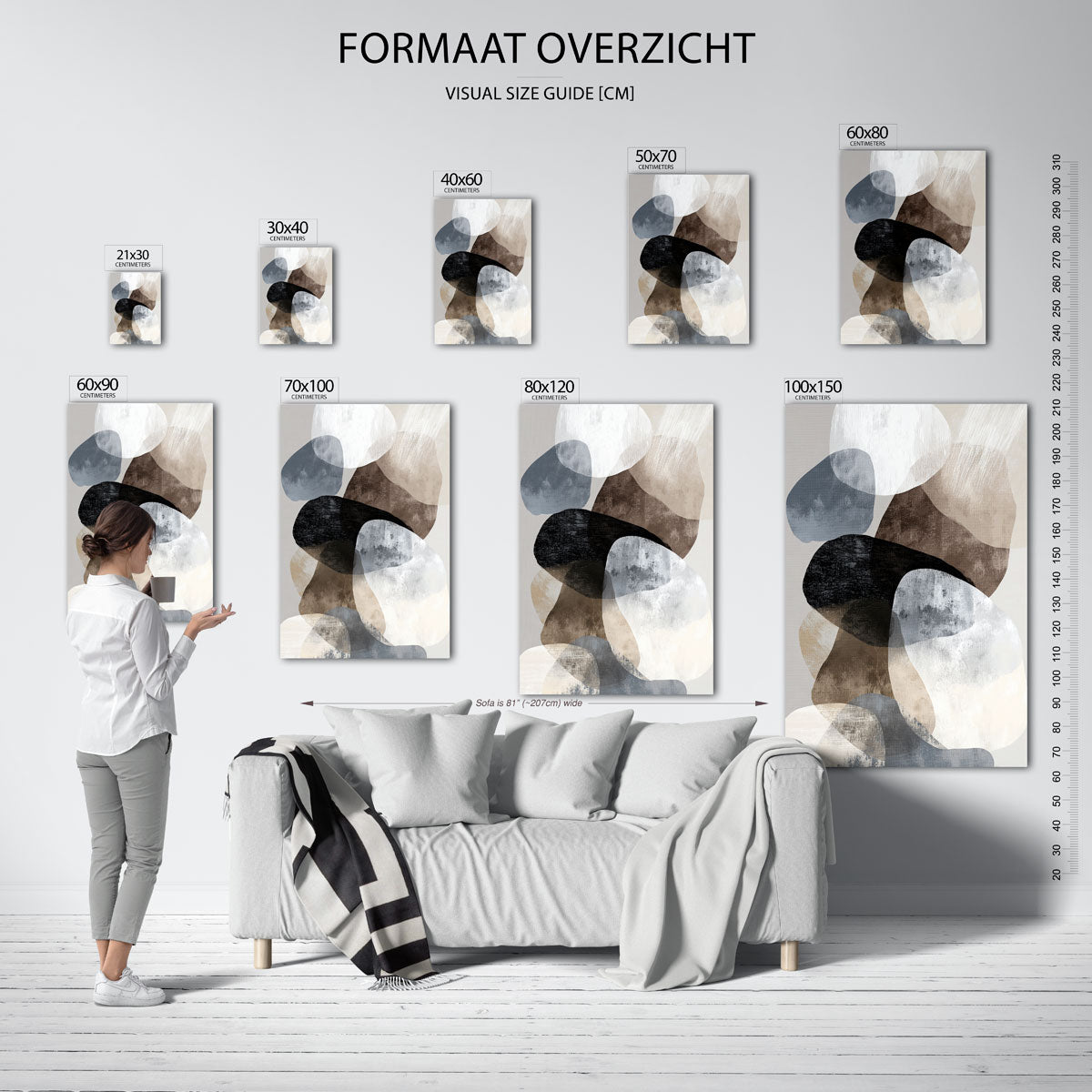 Abstracte vormen – staande muurposter met abstracte vormen