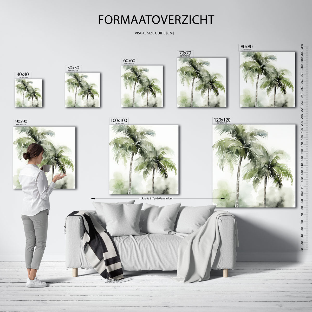 Tropische palmbomen – tropische wandkunst als vierkante poster