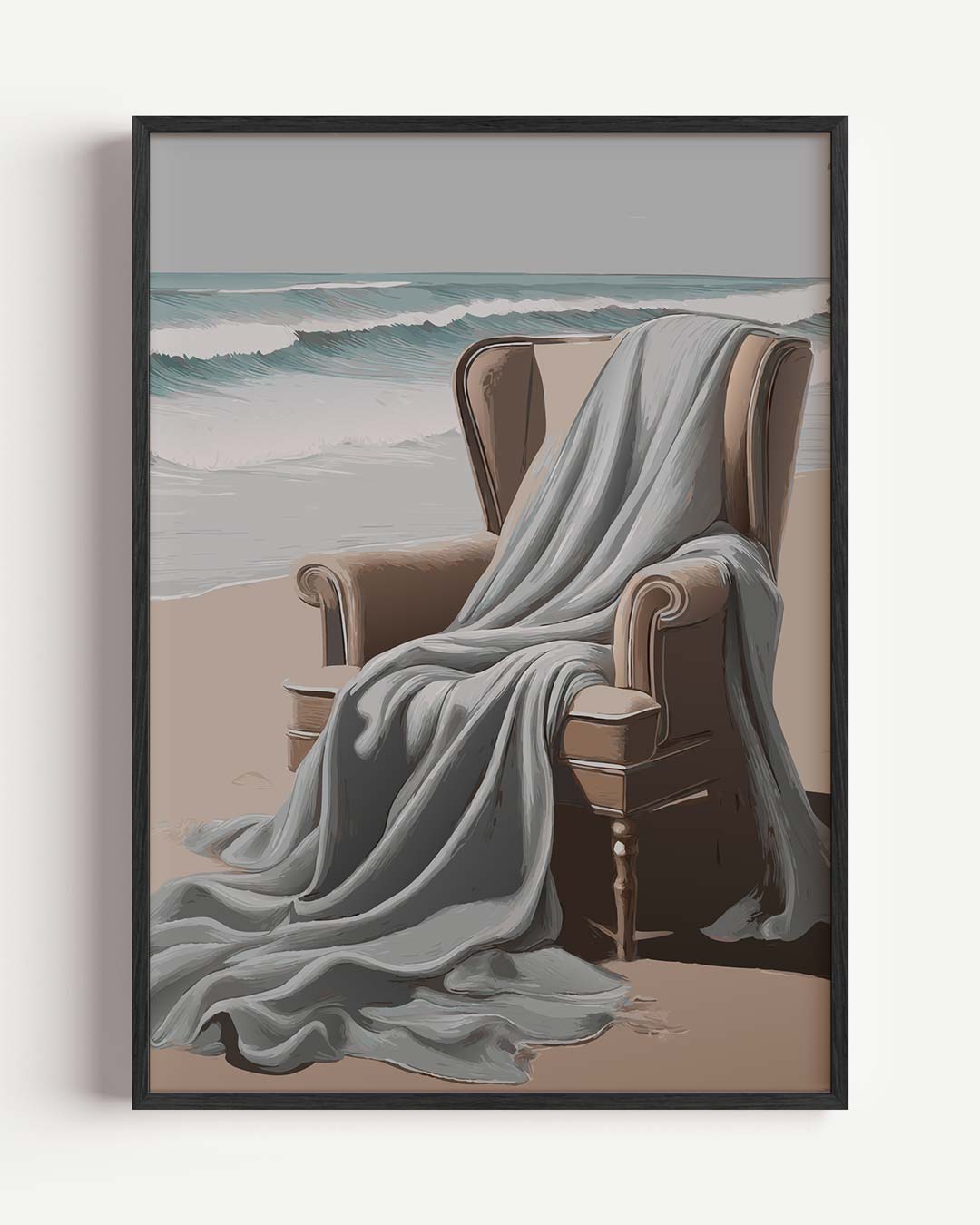 Droomstoel aan Zee – zomer portret poster als wanddecoratie