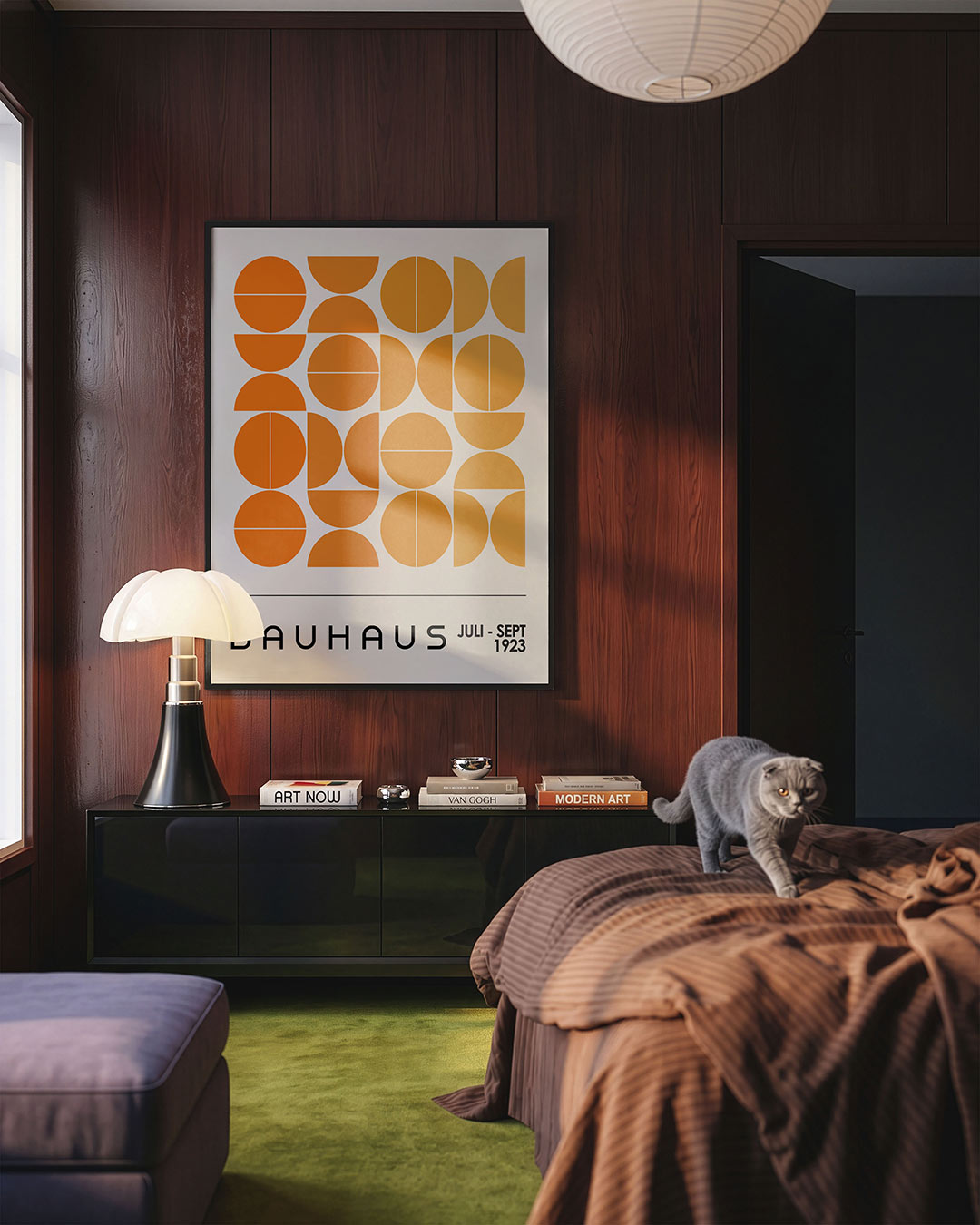 Vormritme en kleur – geometrische Bauhaus poster in staand formaat