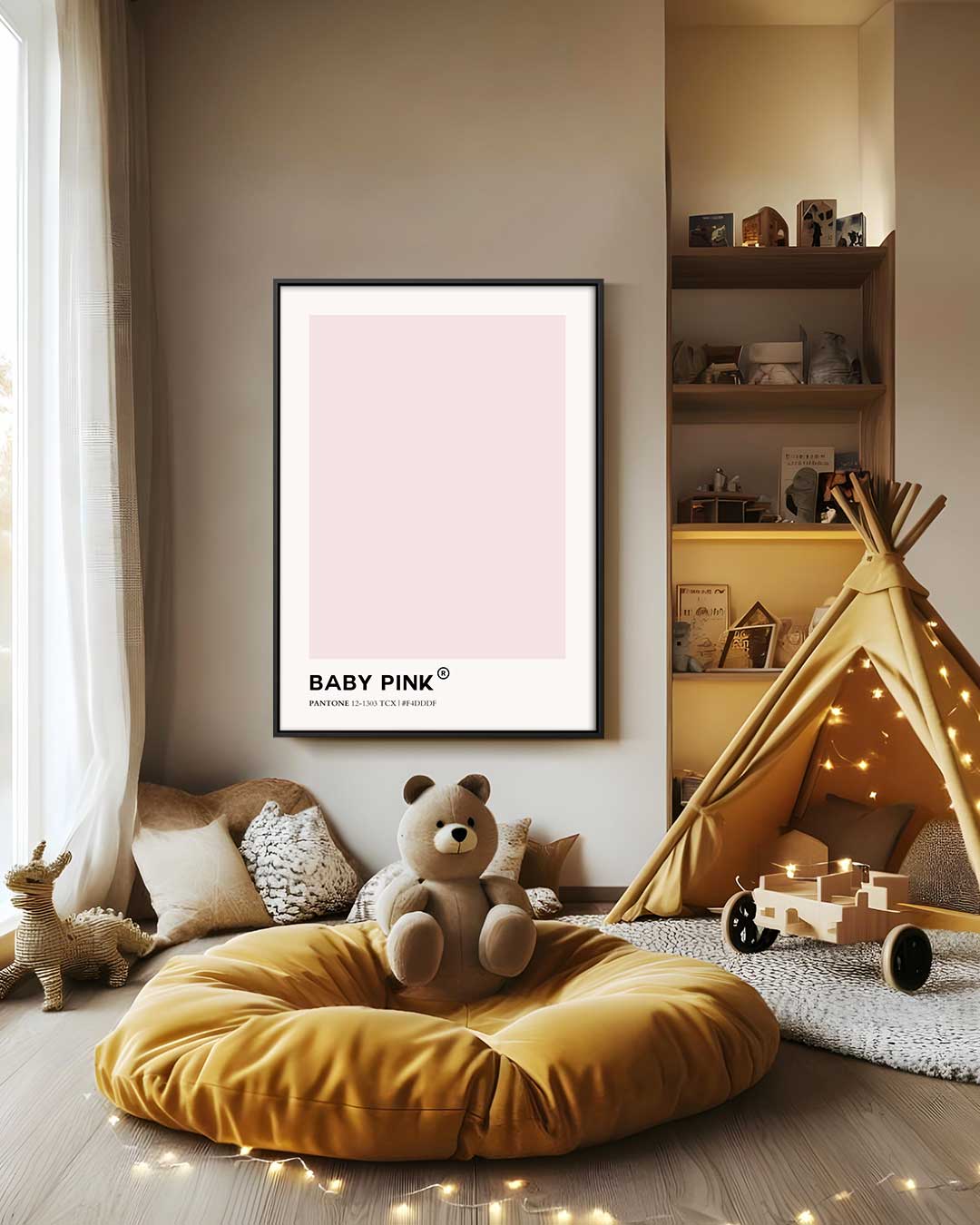 Zachte Droom in Baby Roze – staand kunstwerk voor modern interieur