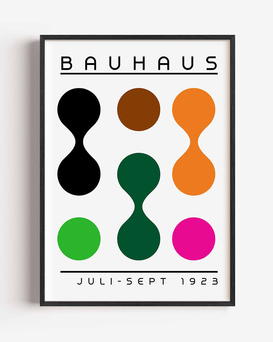 Vorm en kleur – staande Bauhaus poster als wanddecoratie