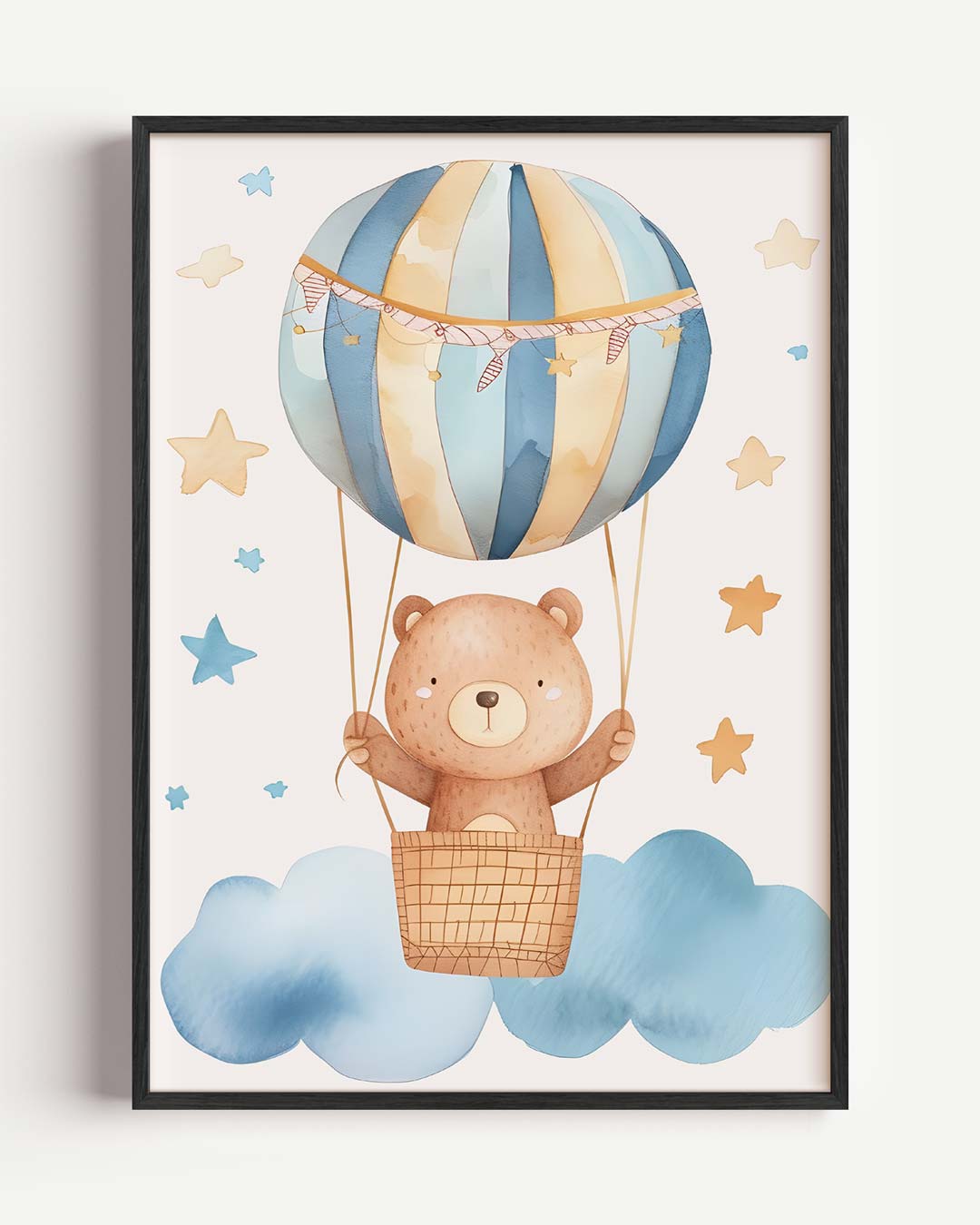 Dromerige Berenluchtballon Kinderkamerposter – kids portret poster als wanddecoratie