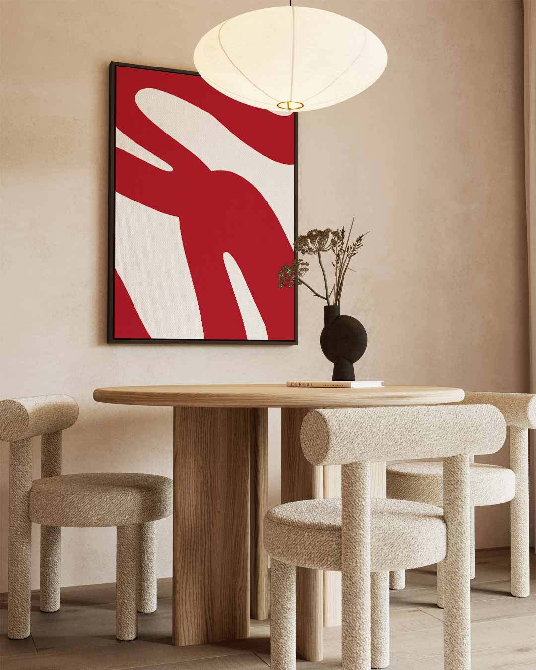 Vurig Abstract – kunstwerk met zwarte baklijst