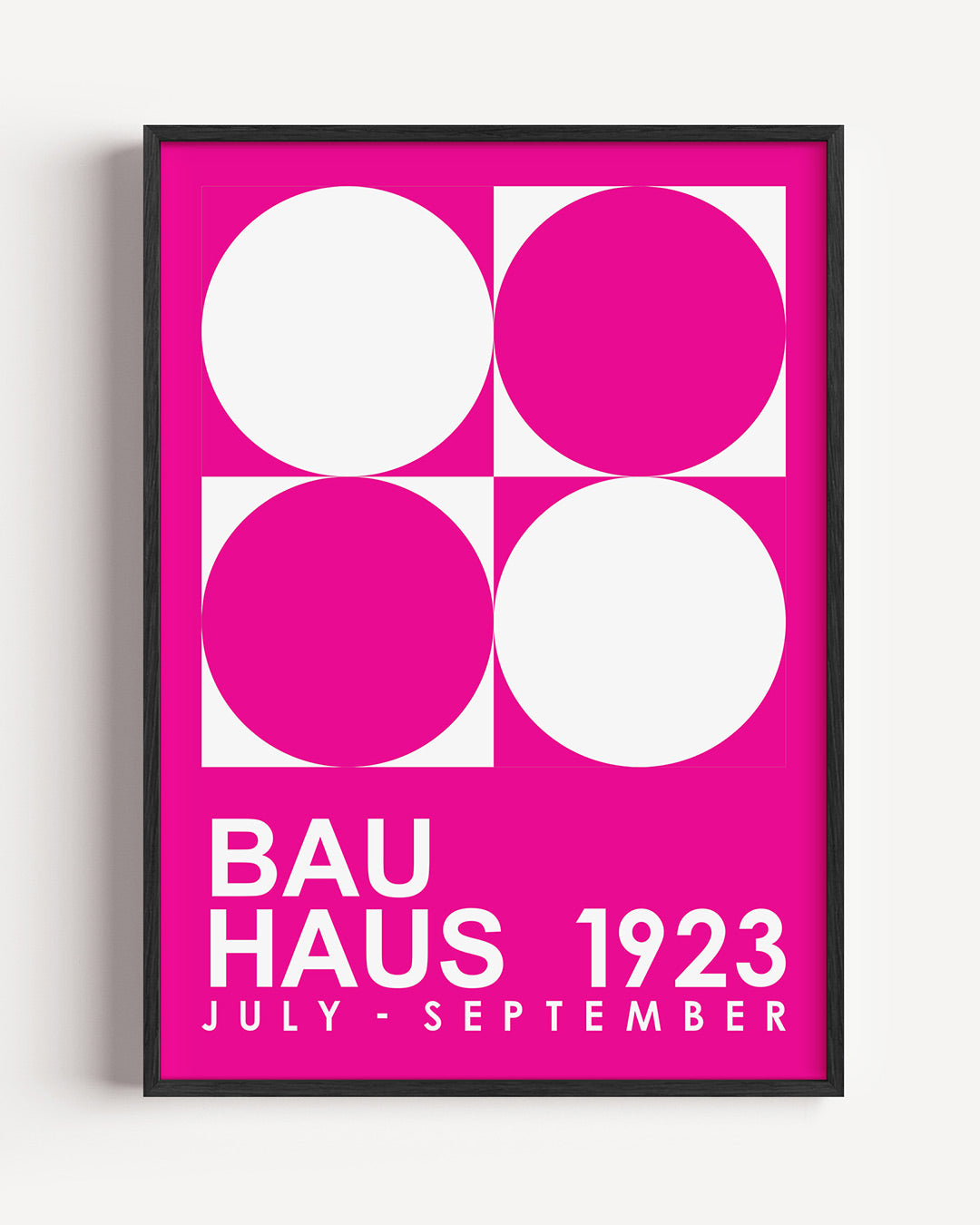 Cirkelpatroon contrast – staande Bauhaus poster als wanddecoratie