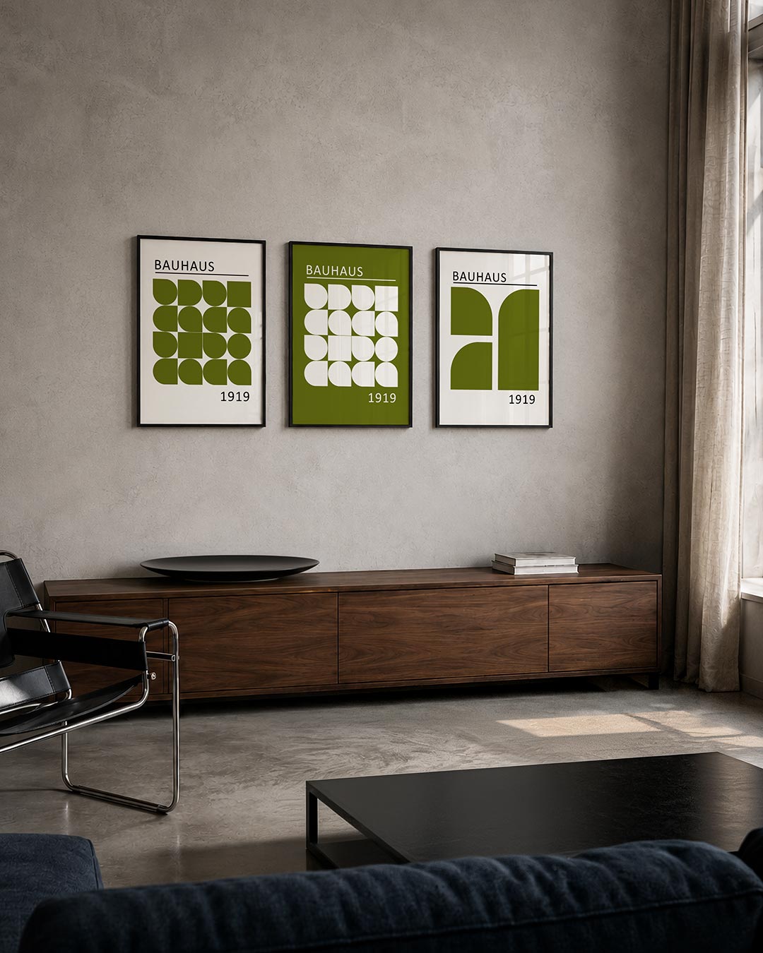 Vormritme en kleur posterset – tweede productweergave – deze posterset in drie delen toont een speelse ordening van