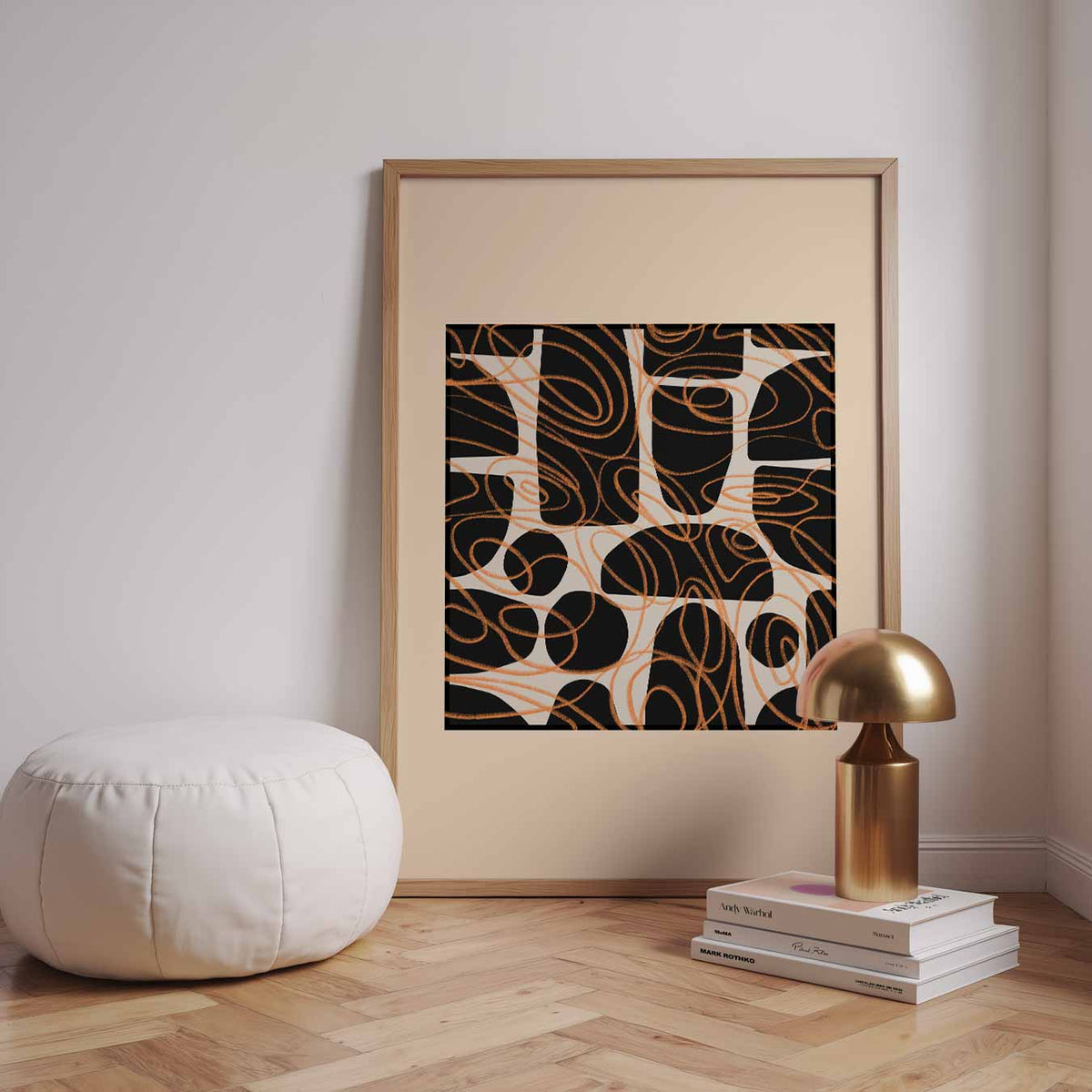 Abstracte Swirl Patronen – staande kleurrijke abstracte wanddecoratie van WallArtistic