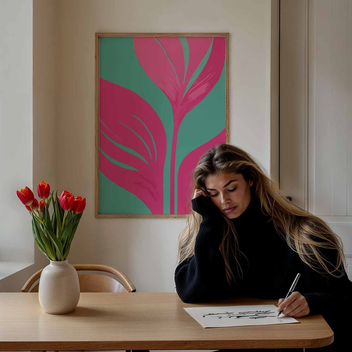 Bloem Fantasie – bloemen poster als moderne staande wanddecoratie