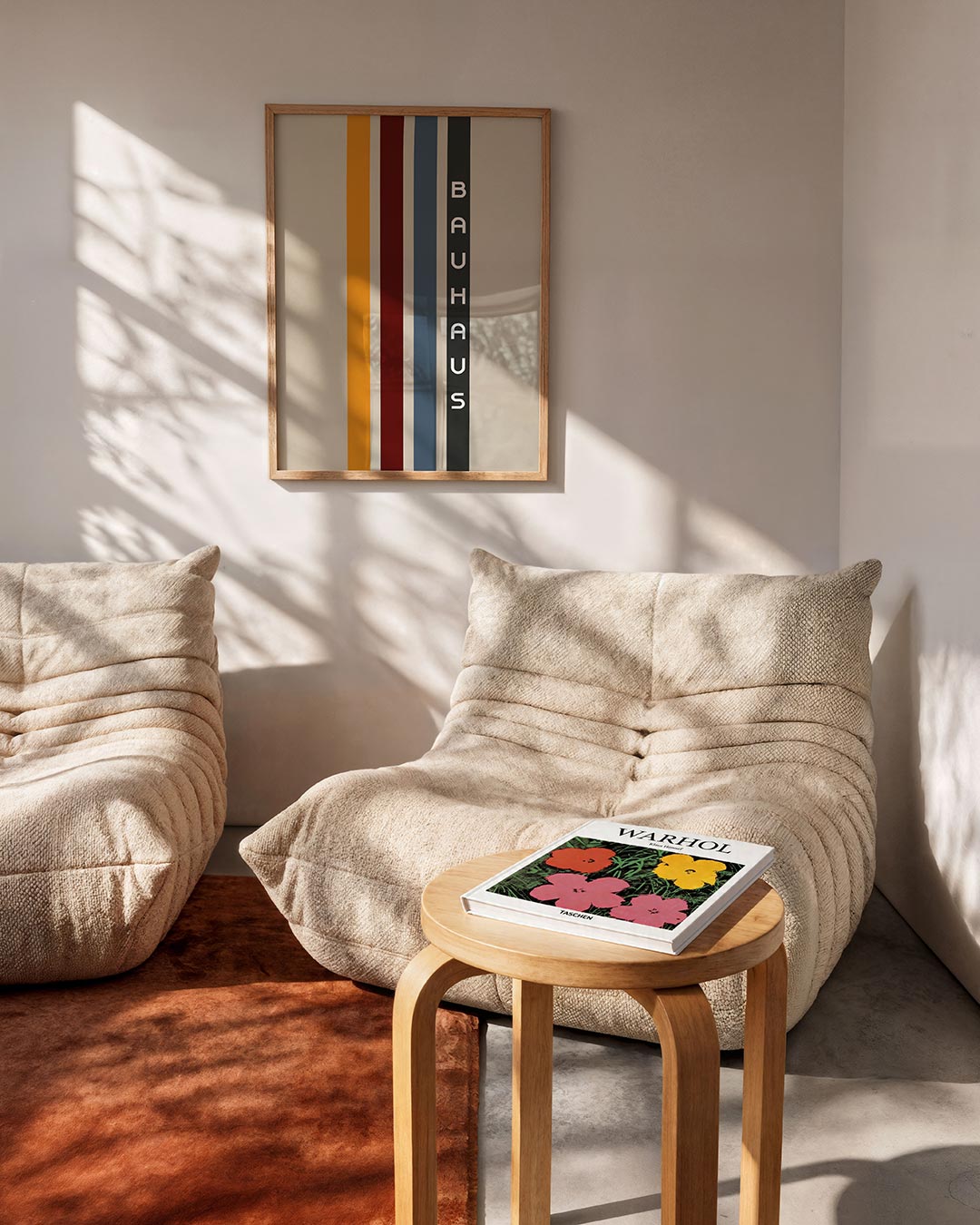 Lijnen en kleurvlakken – geometrische Bauhaus poster in staand formaat