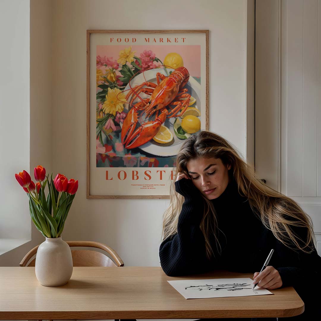 Lobster Delight – culinaire wandkunst als portret poster