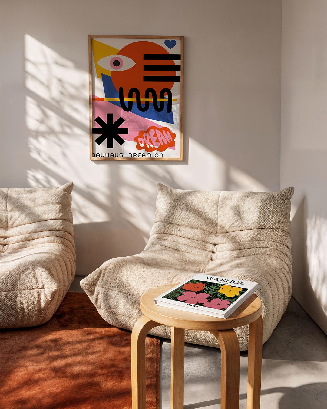 Vormen en kleurvlakken – geometrische Bauhaus poster in staand formaat