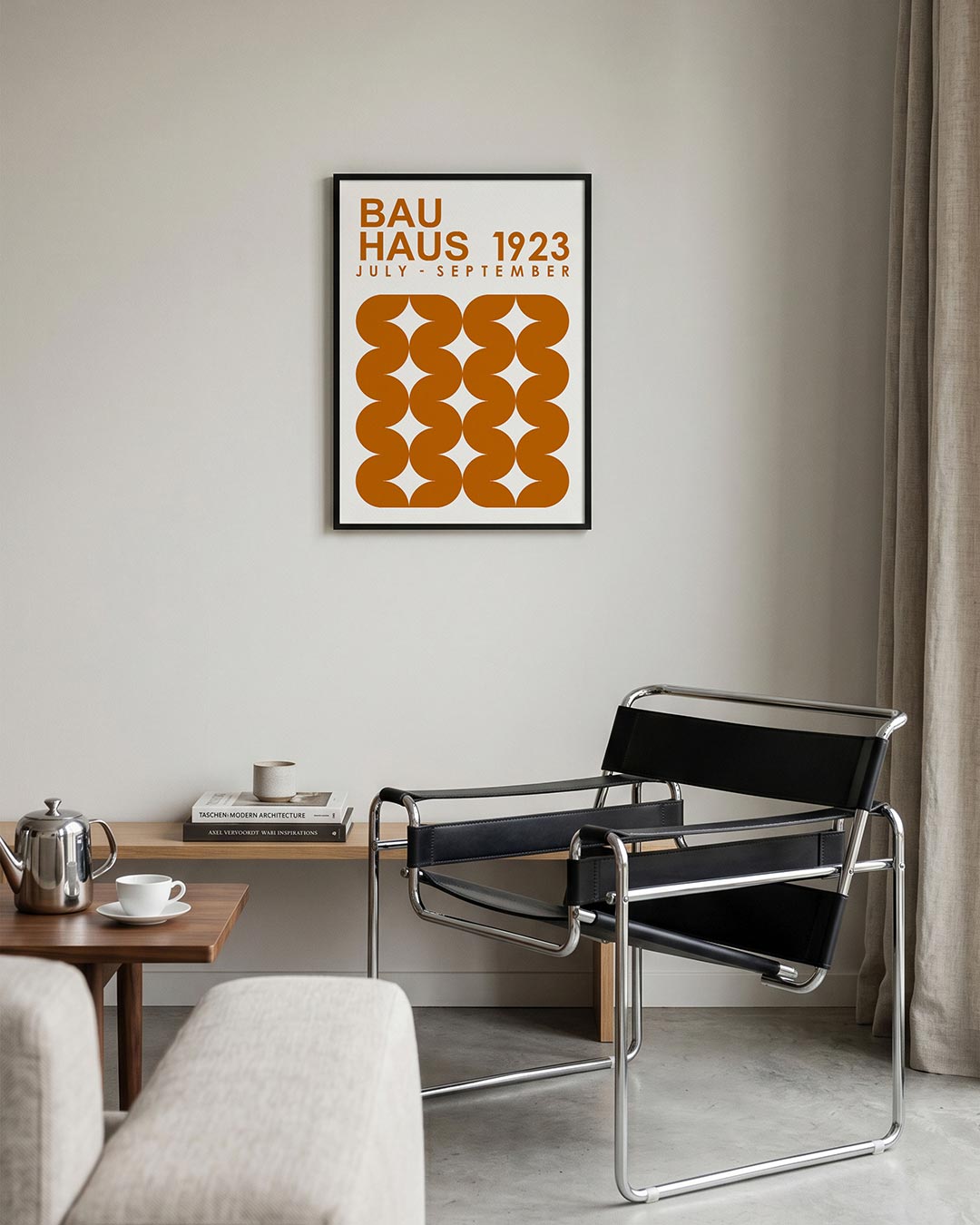 Vormritme en kleur – geometrische Bauhaus poster in staand formaat